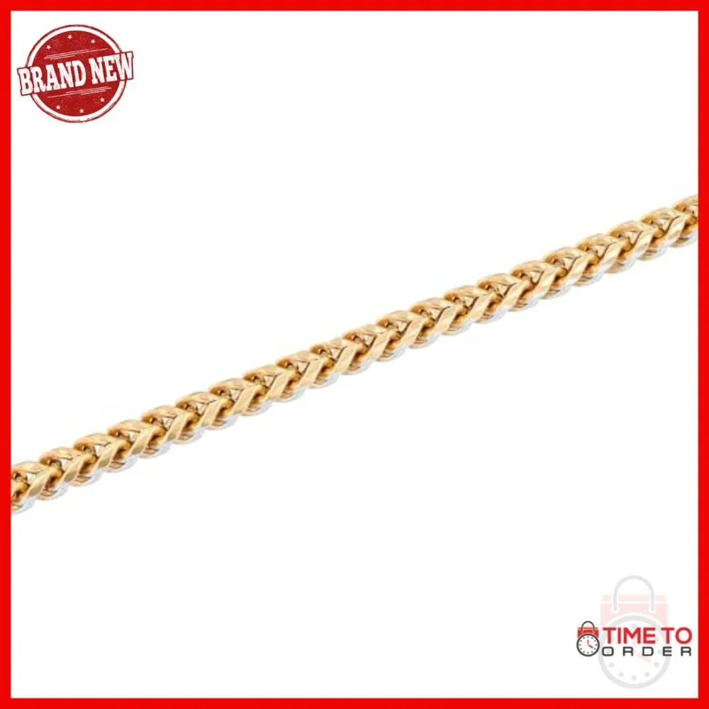 Stainless Steel Franco Link Bracelet 8.75 Inches Lobster Claw Clasp